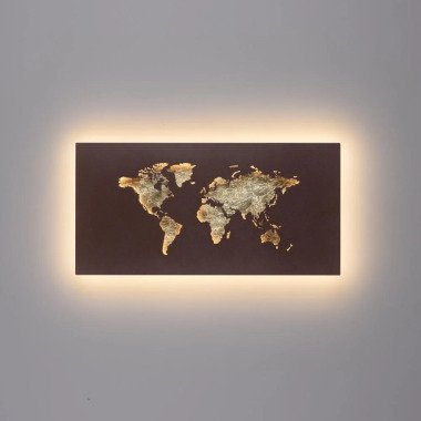 LED Wandleuchte Map in Rostfarbig und Gold 25W 3250lm