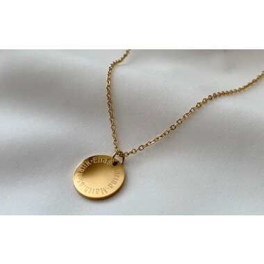 Personalisierte Kette | Geburtsblumenkette Gravierte Halskette Aus Edelstahl
