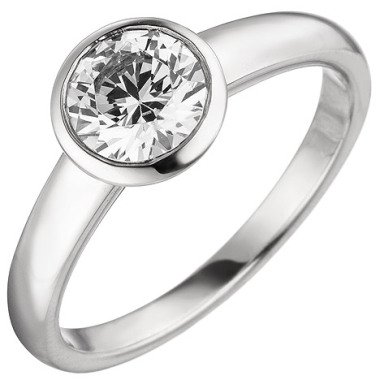 SIGO Damen Ring 585 Gold Weißgold 1 Diamant Brillant 1,0 ct. Diamantring