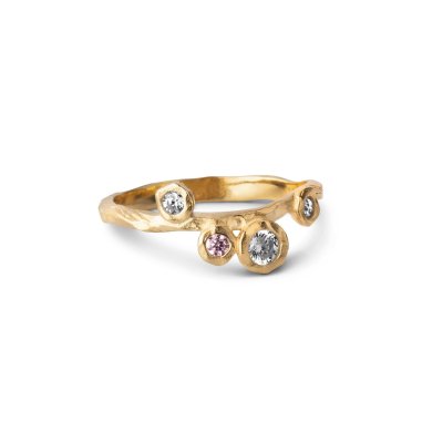 Vergoldeter Ring in Gold & Enamel Rose Ring 18 kt. Vergoldet R51GM