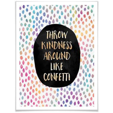 Wall-Art Poster »Kindness Konfetti«, Schriftzug