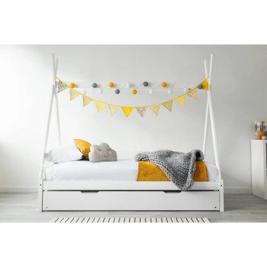 Zelt-Kinderbett mit Ausziehbett, 90 x 190 cm