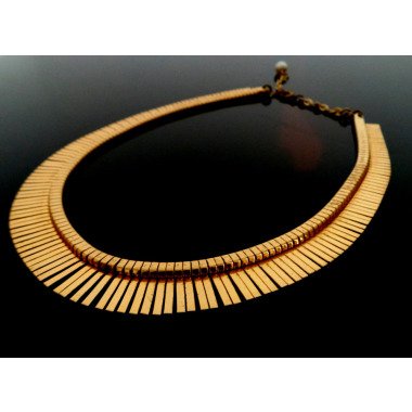 1960S Vergoldete Statement Halskette Collier Zeitlos Elegant Flach Anliegend