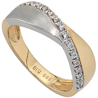 Bicolor-Ring aus Weißgold & SIGO Damen Ring 585 Gold Gelbgold Weißgold