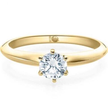 Diamant-Verlobungsring & Verlobungsring Gelbgold mit 0,5 ct Diamant und GIA Zertifikat hochlänzend