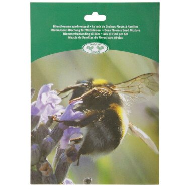 Hummelhaus & 5 Stück Esschert Design Saatmischung für Wildbienen, Bienenfutter