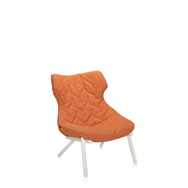 Kartell Foliage Sessel Gestell weiß Stoff Trevira orange