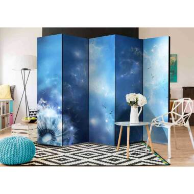 Moderne Raumteiler & 5 teiliger Paravent mit blauem Himmel und Pusteblume