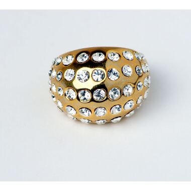 Modeschmuck Ring von Fiell aus Metall  Strass in Gold