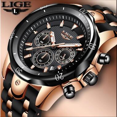 Neue LIGE Mode Silikonarmband Männer Uhren Luxus BusinessQuarzuhr Männer Casual 
