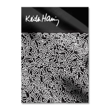 Pop Art  Keith Scribble Menschen I, Glasbild