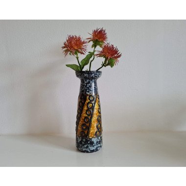 Schöne Vintage Mid Century Modern Fat Lava Vase