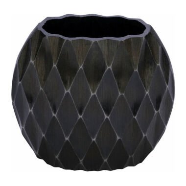 Spetebo Aluminium Blumenvase schwarz oval