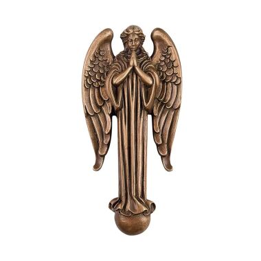 Stilvolle Wandfigur betender Engel Bronze