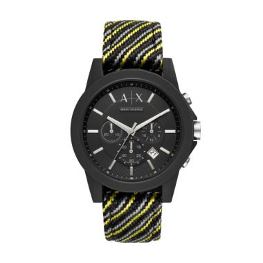 Uhrenarmband Armani Exchange AX1334 Leder/Textil Mehrfarbig 22mm