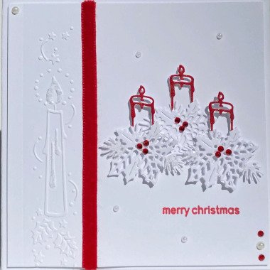 3D Rote Und Weiße Kerze Weihnachtskarte