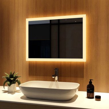 Badspiegel mit LED-Beleuchtung 50x70cm Badezimmerspiegel