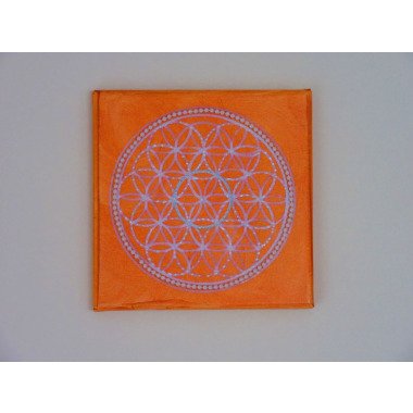 Bild Nach Motiv & Bild, Wandbild, Blume Des Lebens, Orange, Perlen, Symbole