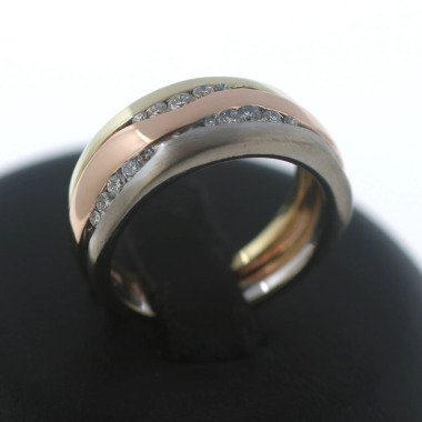 Brillant Ring 585 Gold Diamant Gelbgold 14 Kt Tricolor Wert 1600