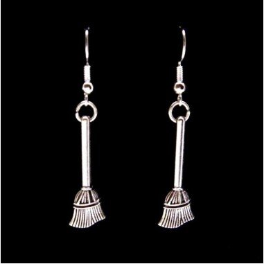Broomstick Earrings Witch Wicca Halloween Gift Party Pagan Gothic