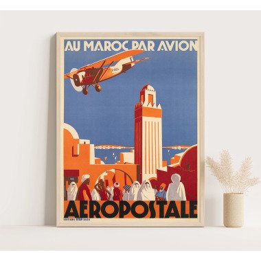 Extrem Seltenes Marokko Vintage Poster, Große