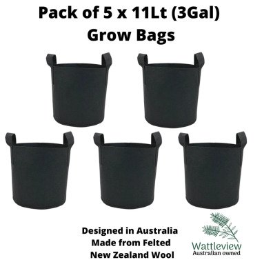 Filz Grow Bag Übertopf 11L/3Gallon 5Er Pack Schwarz