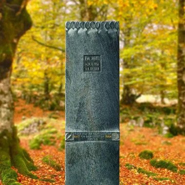Grabstein für Einzelgrab aus Granit & Dunkler Grabstein Granit wetterfest mit Muster Celano