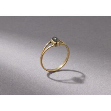 Kleiner Labradorit Ring Mit Ovalem Stein, Handgemacht A16 Rb040L
