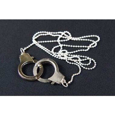 Kugelkette Versilbert & Handschellen Kette Halskette Miniblings 80cm Handschelle