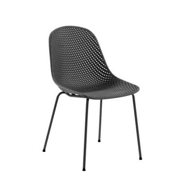 Stühle in Grau Kunststoff Skandi Design (4er Set)