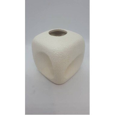 Vintage Cube Vase Designer Roberto Rigon Ceramic For Bertoncello in Schivon