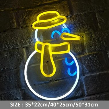 Weihnachten Schneemann Neon Schild Mit Acrylplatte