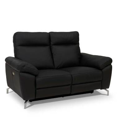 Zweisitzer Sofa mit Relaxfunktion Schwarz