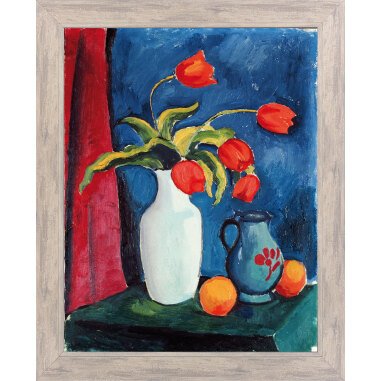 August Macke: Bild 'Rote Tulpen in weißer