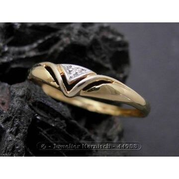 Bicolor-Ring aus Gold 585 & Gold Ring elegant Gold 585 bicolor Diamant