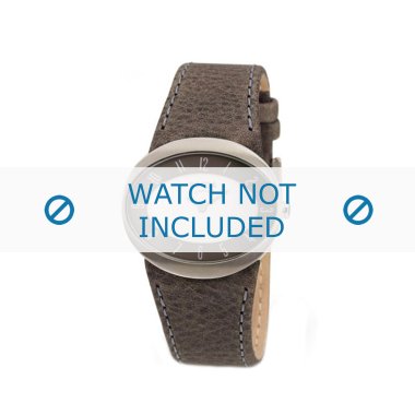 Boccia Lederband für Uhren & Uhrenarmband Boccia 3165-08 Leder Grau 26mm