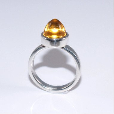 Citrinring & Außergewöhnlicher Silberner Citrin-Ring