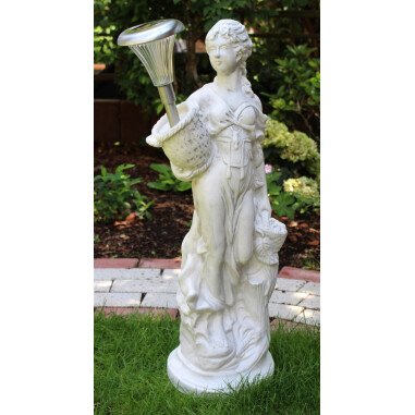 Deko Figur Statue Frau Otgera H 68 cm LED Solar Leuchte klassische Skulptur
