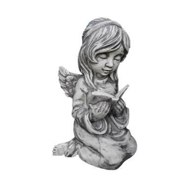 Engel Figur mit Engel & Lesendes Engel Mädchen aus Steinguss Filina