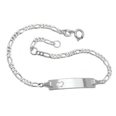 Figaruccikette aus Silber & SIGO Armband Schildband mit Herz, Silber 925