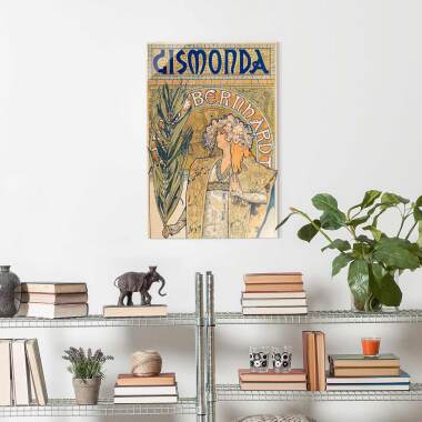 Glasbild Alfons Mucha Plakat für Theaterstück Gismonda