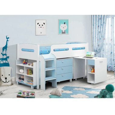 Kinderbett Renley mit Bücherregal und Schreibtisch