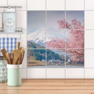 Klebefliesen für Küche & Bad Design: Mount Fuji 15x15 cm