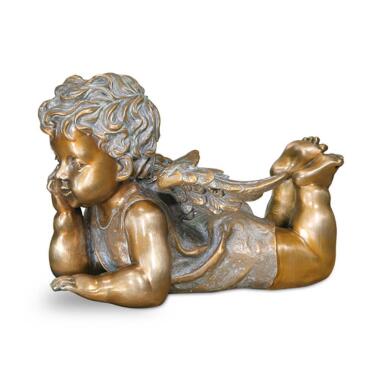 Liegender Bronzeengel als Grabfigur Angelo