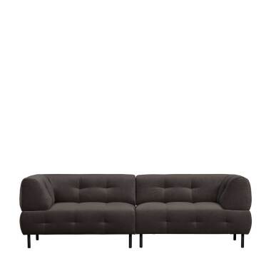 Lounge Sofa mit Bezug aus washed Samt Graubraun
