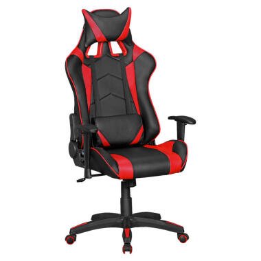 SCORE Gaming Chair aus Kunstleder in Schwarz/Rot