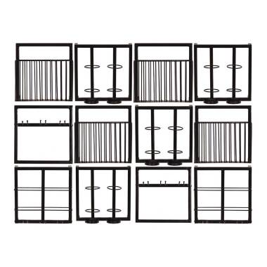 Wohnzimmerregal Set aus Metall Industry und Loft Stil (zwölfteilig)