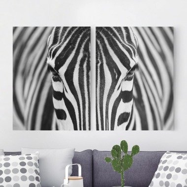 2-teiliges Leinwandbild Tiere Zebra Look