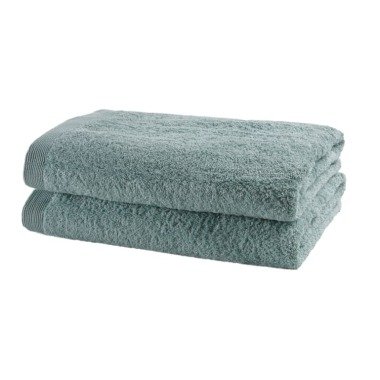 2er-Set Handtücher aus Baumwolle, 140 x 70, grün