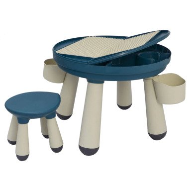 3-in-1 Kinder Spieltisch mit Platte für Bausteine